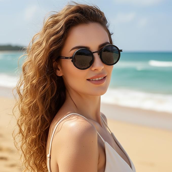 Adjustable Sunglasses 1-9 Gears |Trendy Style Goggles Rounded Polarized Glasses