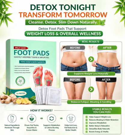 Deep Cleansing Herbal Foot Pads for Full body Detox & Natural Weight Management